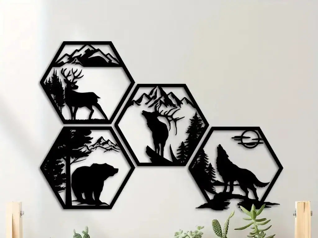 Wanddecoratie met wilde dieren