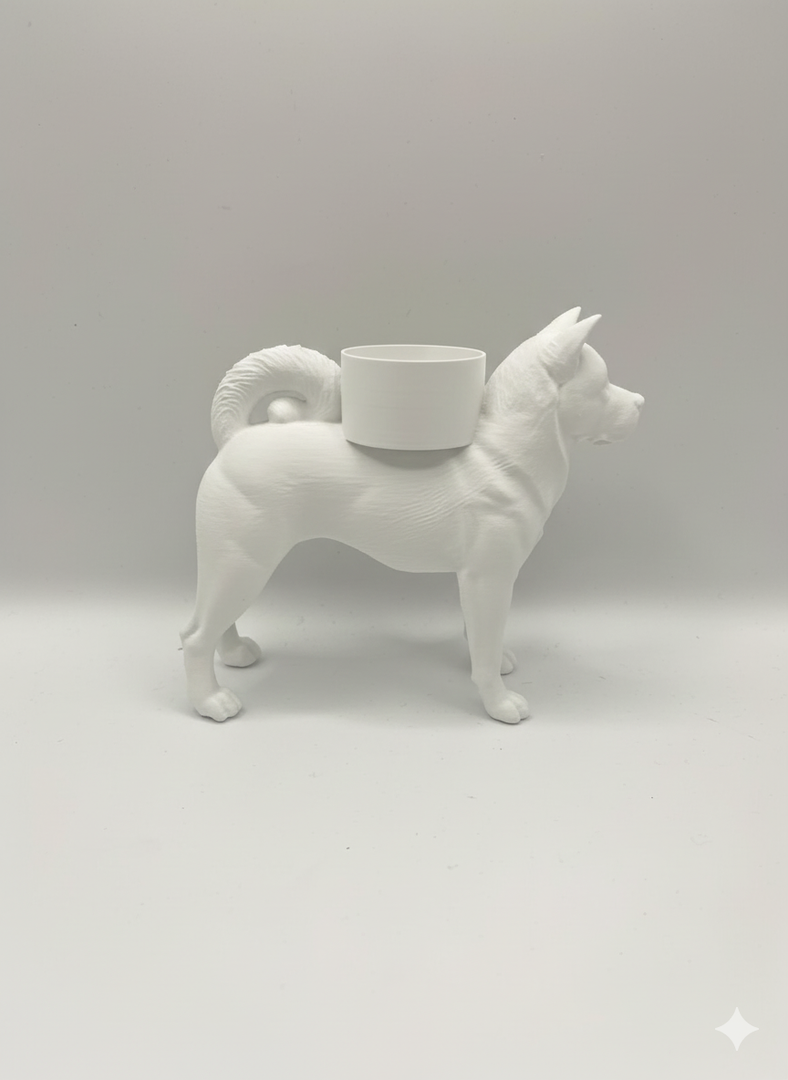 Akita Inu Waxinelichthouder – Unieke Honden Kandelaar – Decoratief & Modern – Geschikt voor Theelicht