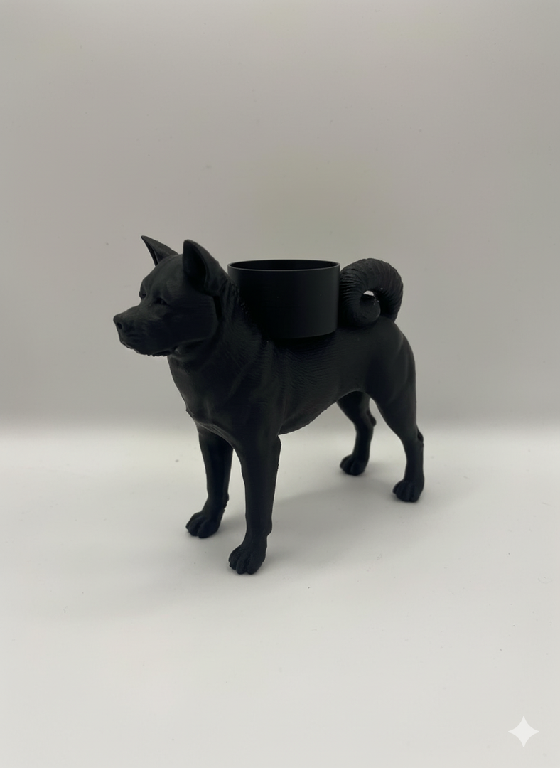 Akita Inu Waxinelichthouder – Unieke Honden Kandelaar – Decoratief & Modern – Geschikt voor Theelicht