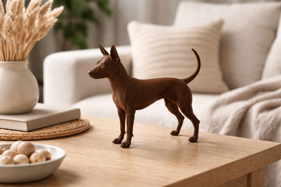 American Hairless Terrier Hondenbeeld – Decoratief Beeldje | Hunoba Creative