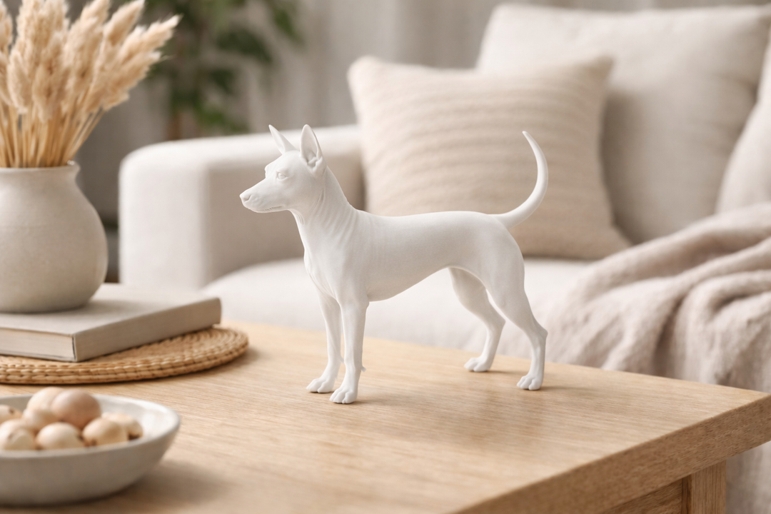 American Hairless Terrier Hondenbeeld – Decoratief Beeldje | Hunoba Creative