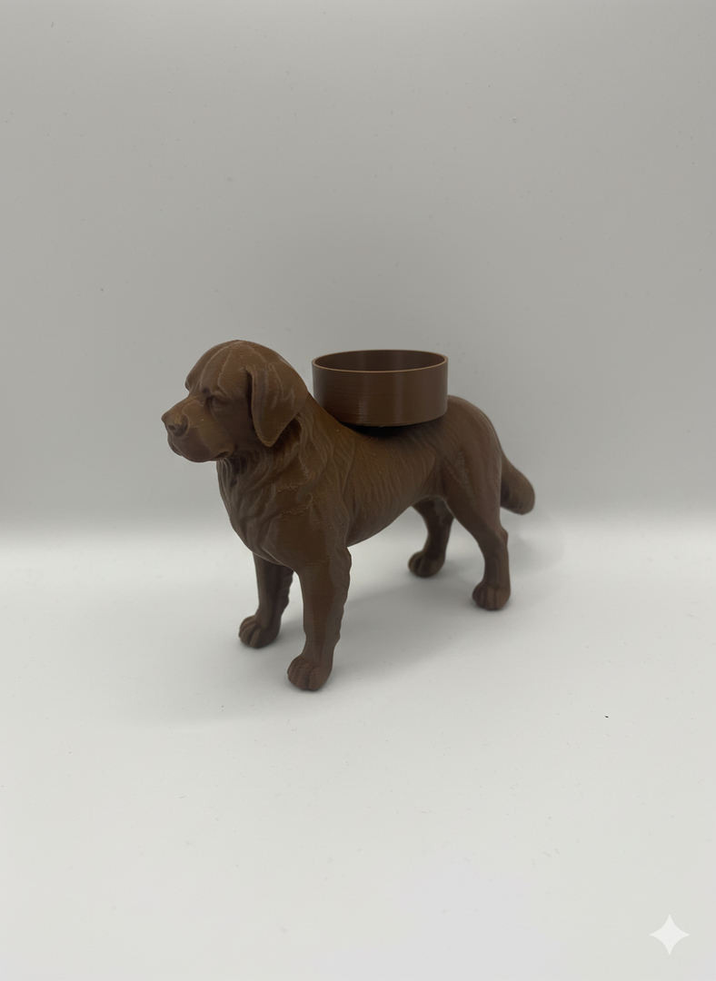 Waxinelichthouder Berner Sennen – Zwart, Wit of Bruin – 3D-Geprint Hond Beeldje