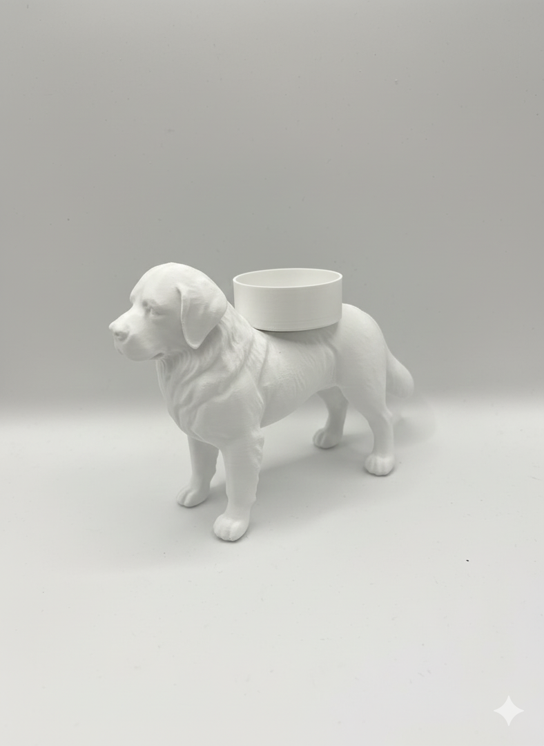 Waxinelichthouder Berner Sennen – Zwart, Wit of Bruin – 3D-Geprint Hond Beeldje