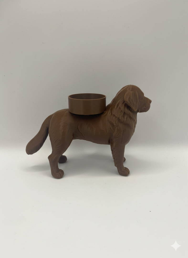 Waxinelichthouder Berner Sennen – Zwart, Wit of Bruin – 3D-Geprint Hond Beeldje