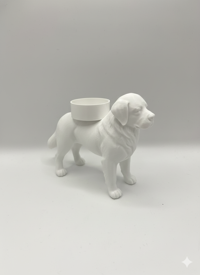 Waxinelichthouder Berner Sennen – Zwart, Wit of Bruin – 3D-Geprint Hond Beeldje