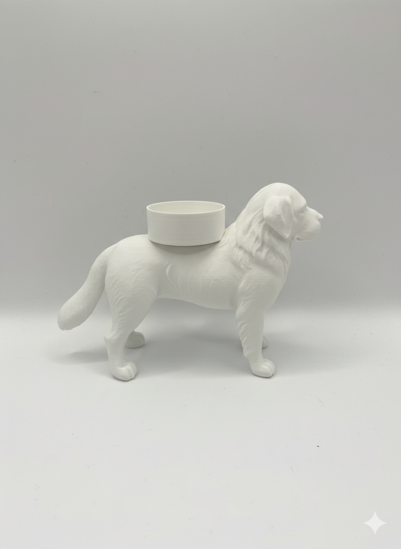 Waxinelichthouder Berner Sennen – Zwart, Wit of Bruin – 3D-Geprint Hond Beeldje