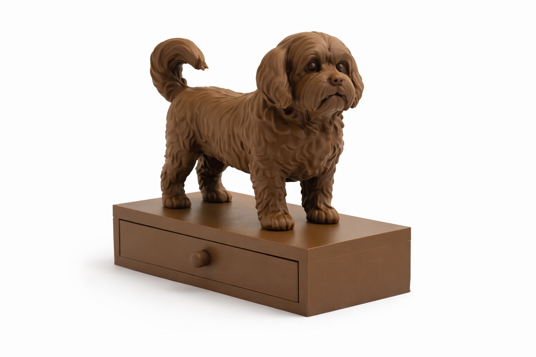 Boomer-Hundestatue mit Schublade – Dekoratives Aufbewahrungstablett | Hunoba Creative