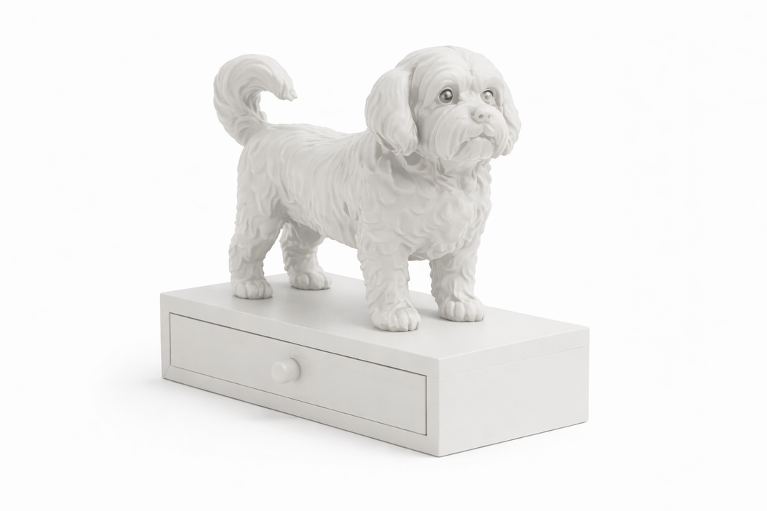 Boomer-Hundestatue mit Schublade – Dekoratives Aufbewahrungstablett | Hunoba Creative