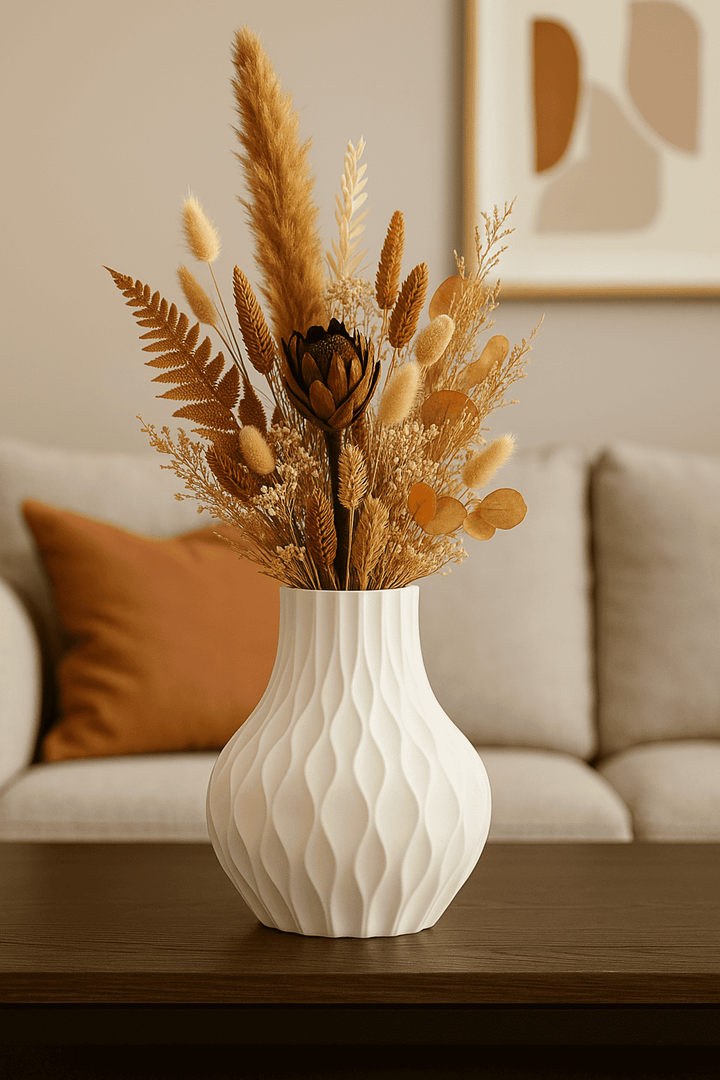 Vormvol siervaas – sculpturale siervaas in zwart, wit, grijs of blauw | Elegant golvend design