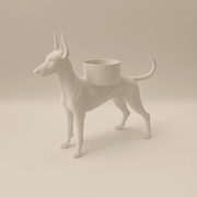 Dobermann Waxinelichthouder – Unieke 3D Geprinte Kaarsenhouder | Zwart, Wit & Bruin