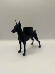 Dobermann Waxinelichthouder met Rechtop Staande Oren & Korte Staart – Uniek 3D-Geprint Design