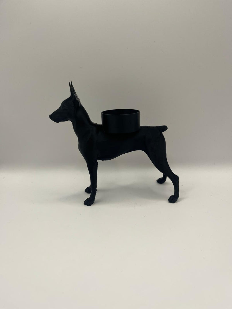 Dobermann Waxinelichthouder met Rechtop Staande Oren & Korte Staart – Uniek 3D-Geprint Design