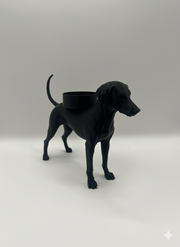 Dobermann waxinelichthouder – normale oren & lange staart – 3D-geprint in Zwart, Bruin of Wit