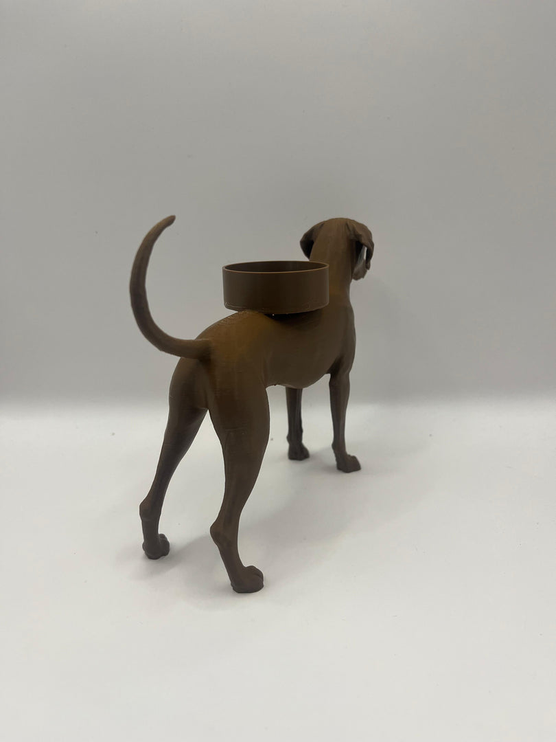 Dobermann waxinelichthouder – normale oren & lange staart – 3D-geprint in Zwart, Bruin of Wit