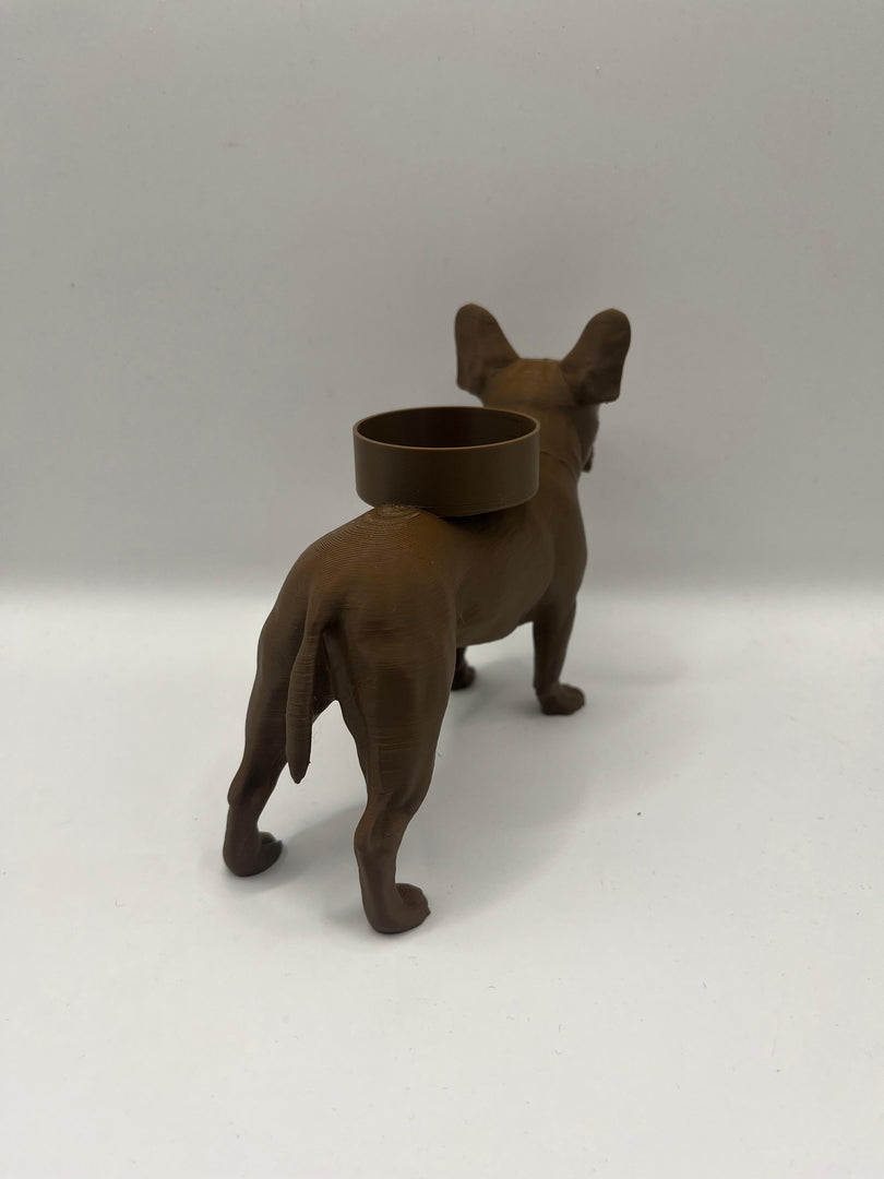 Waxinelichthouder Franse Bulldog – 3D-Geprint Hond Beeldje – Zwart | Wit | Bruin