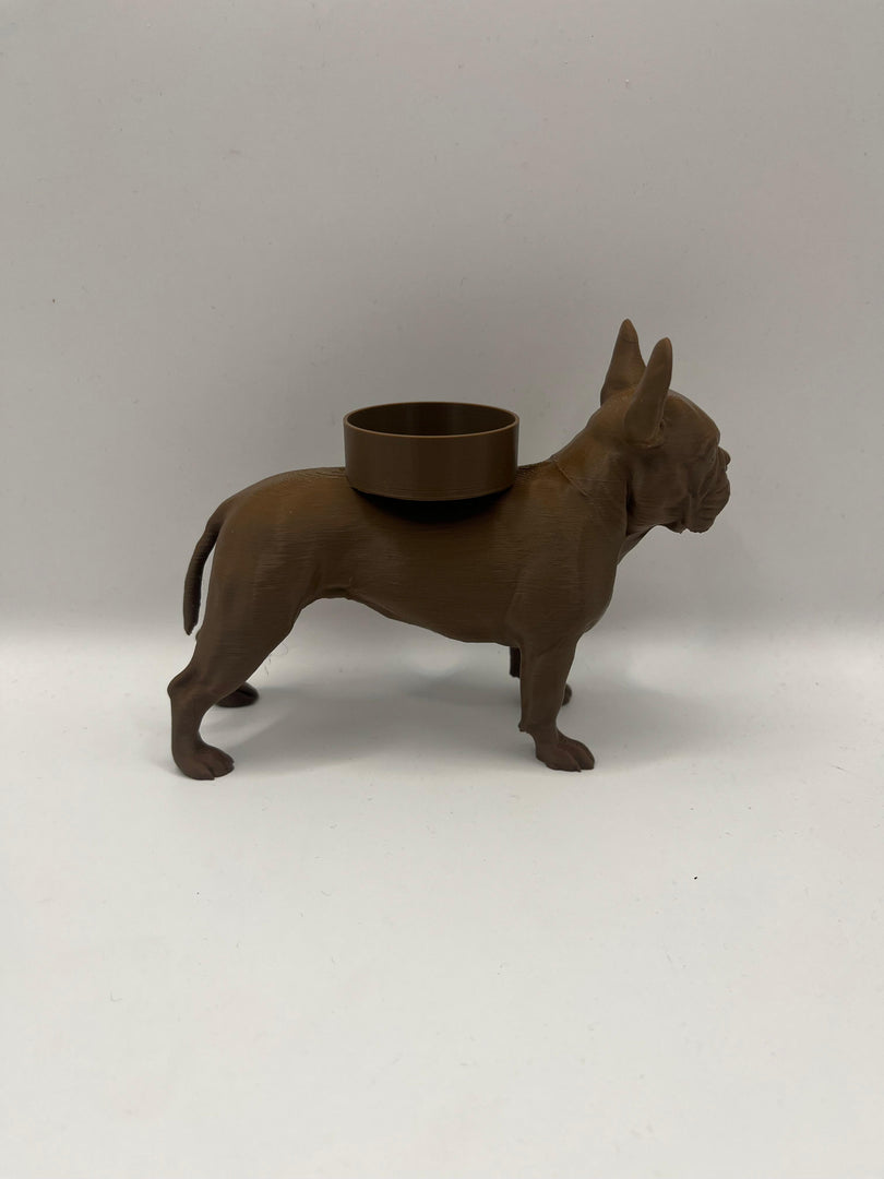 Waxinelichthouder Franse Bulldog – 3D-Geprint Hond Beeldje – Zwart | Wit | Bruin