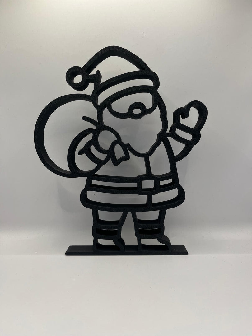 Vooraanzicht van de Xmas Deco – Santa in zwarte uitvoering