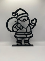 Vooraanzicht van de Xmas Deco – Santa in zwarte uitvoering