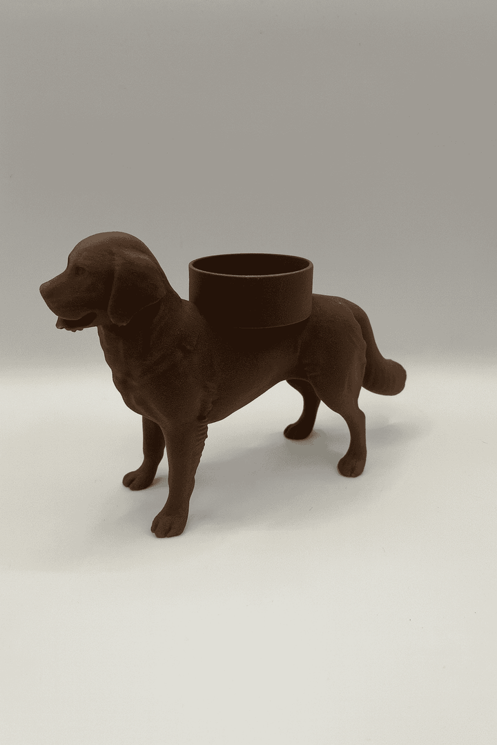 Golden Retriever Theelichthouder – Handgemaakte 3D Print van PLA | Modern Interieurdecoratie