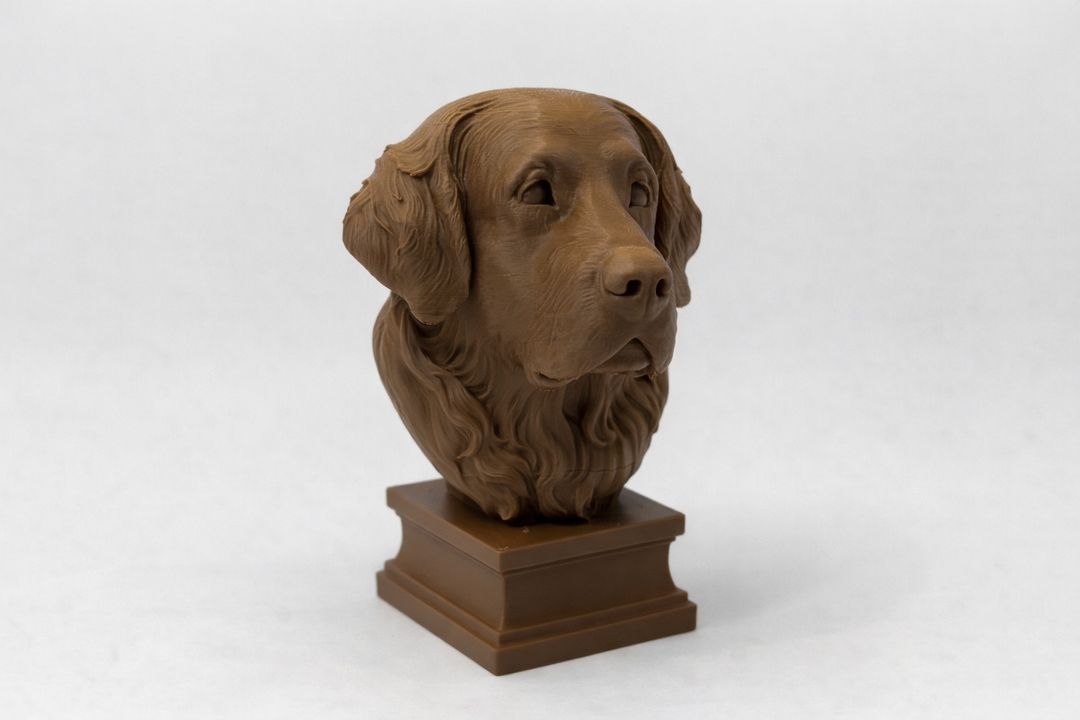 Golden Retriever Sokkel – Decoratief Hondenbeeld | Hunoba Creative