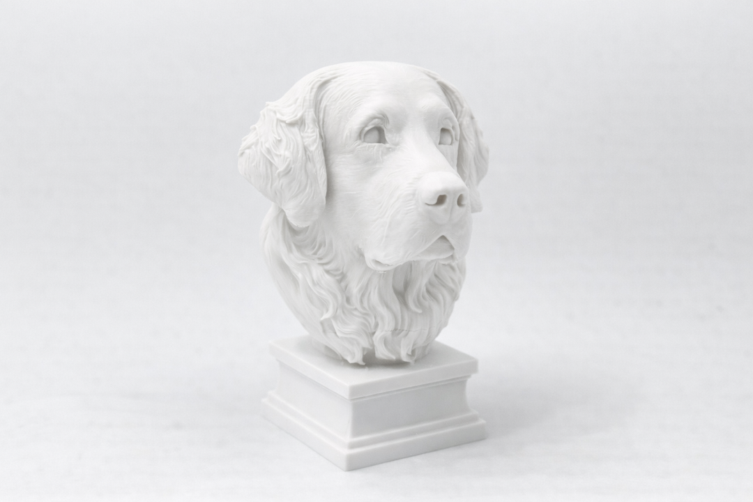 Golden Retriever Sokkel – Decoratief Hondenbeeld | Hunoba Creative