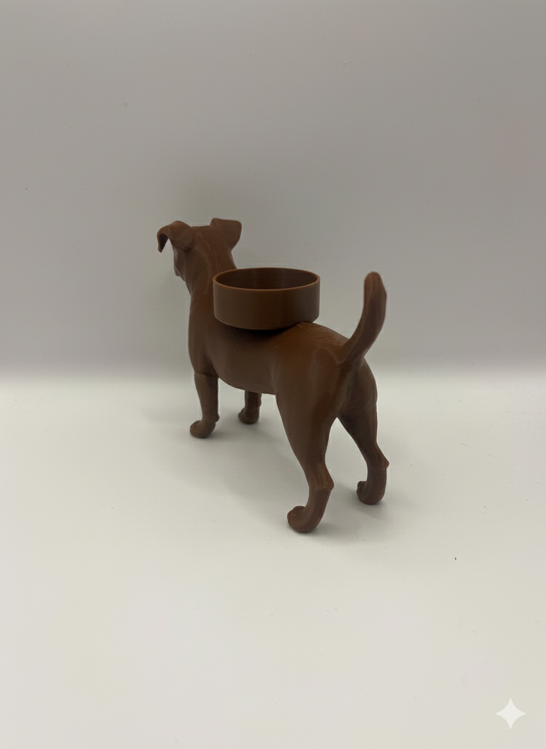 Jack Russell waxinelichthouder – 3D-geprint hondje in Zwart, Bruin of Wit – sfeervolle honden decoratie