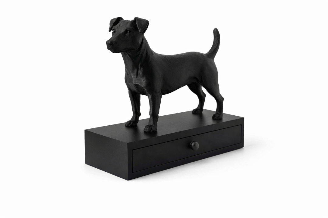 Jack Russel Hondenbeeld met Lade – Decoratief Opbergbakje | Hunoba Creative