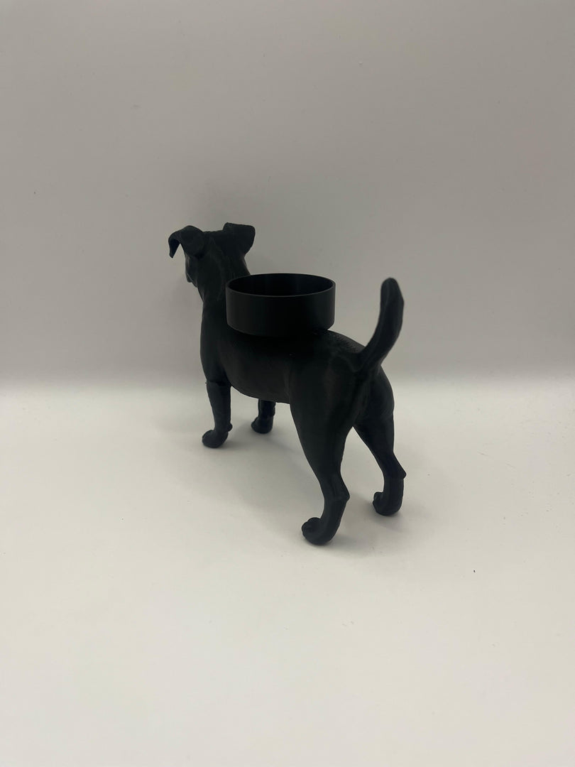 Jack Russell waxinelichthouder – 3D-geprint hondje in Zwart, Bruin of Wit – sfeervolle honden decoratie