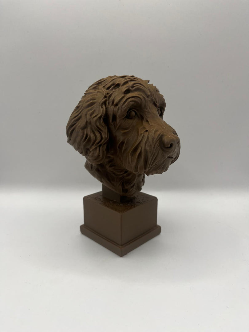 3D-geprint Labradoodle Beeld op Sokkel – 150mm | Hunoba Creative