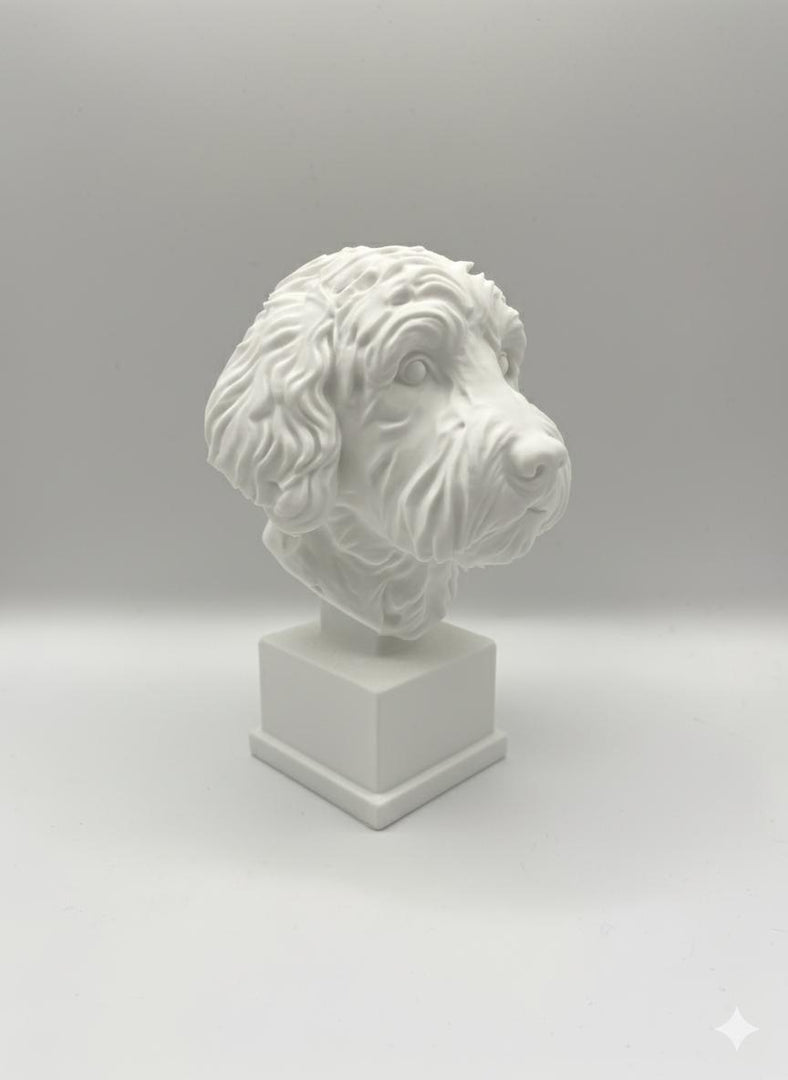3D-geprint Labradoodle Beeld op Sokkel – 150mm | Hunoba Creative