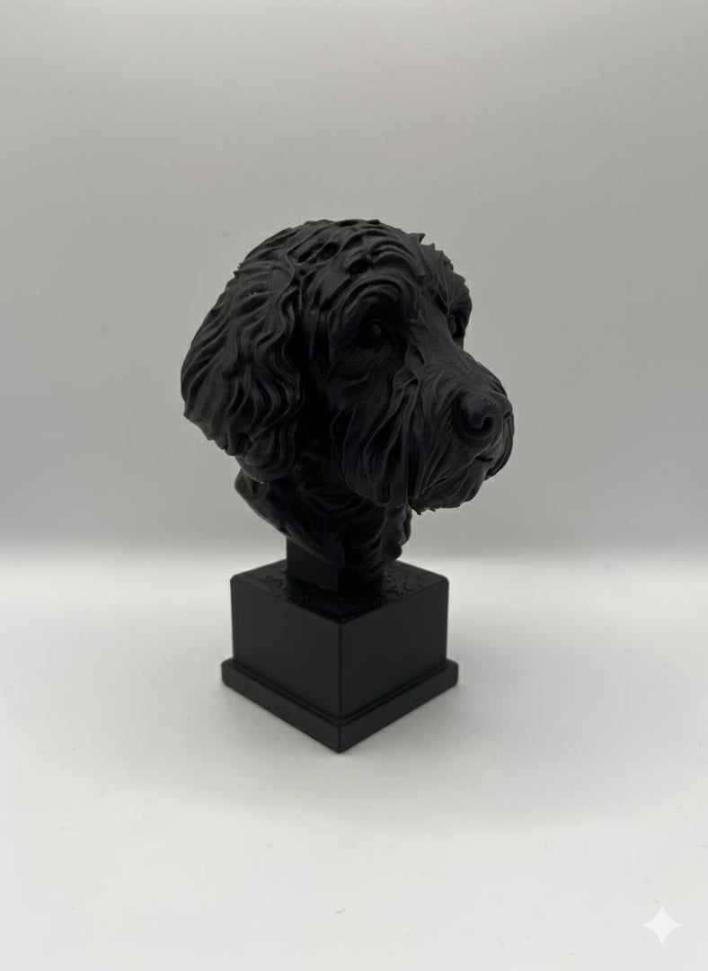 3D-geprint Labradoodle Beeld op Sokkel – 150mm | Hunoba Creative