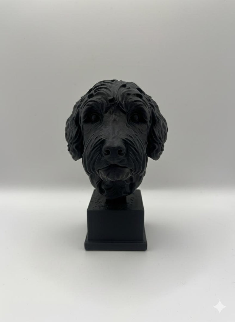3D-geprint Labradoodle Beeld op Sokkel – 150mm | Hunoba Creative