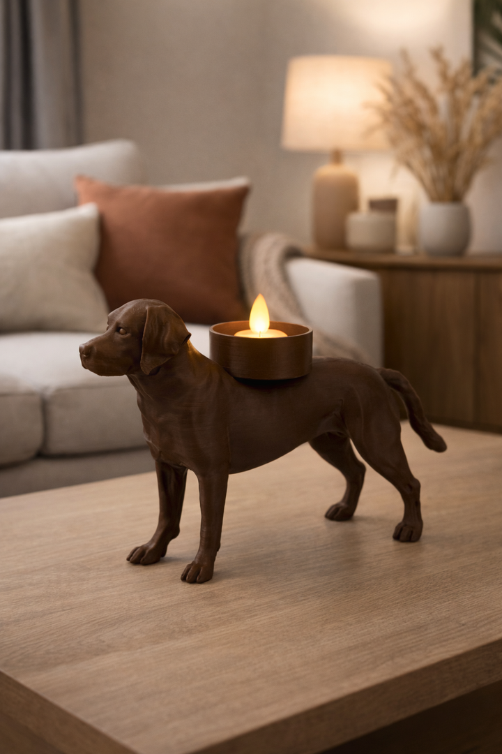 Honden waxinelichthouder Labrador – sfeervolle LED theelichthouder (3D geprint)