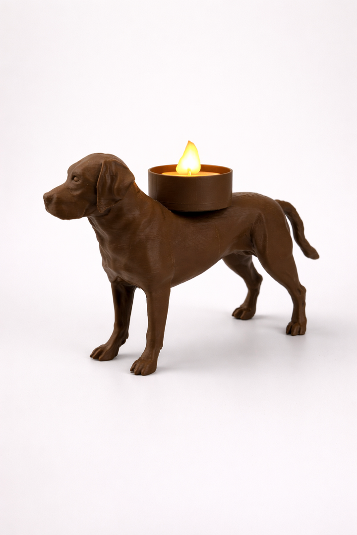 Honden waxinelichthouder Labrador – sfeervolle LED theelichthouder (3D geprint)