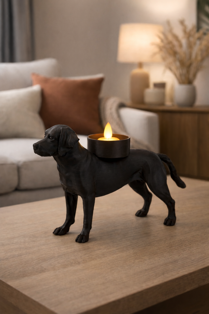 Honden waxinelichthouder Labrador – sfeervolle LED theelichthouder (3D geprint)