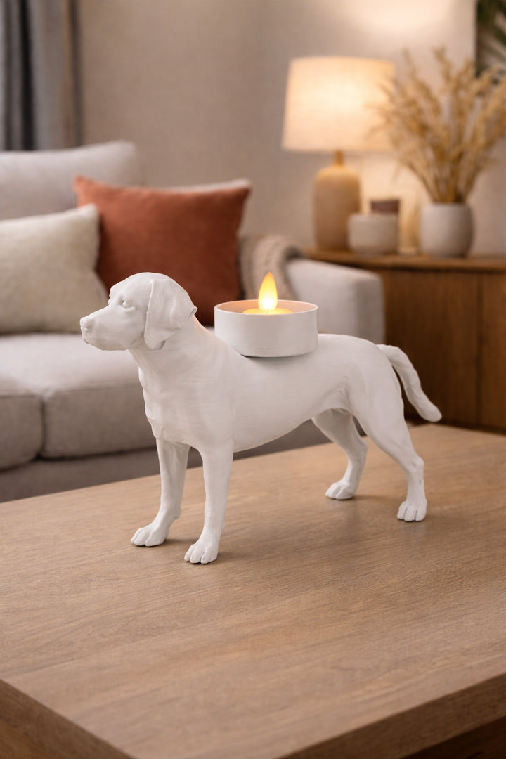 Honden waxinelichthouder Labrador – sfeervolle LED theelichthouder (3D geprint)