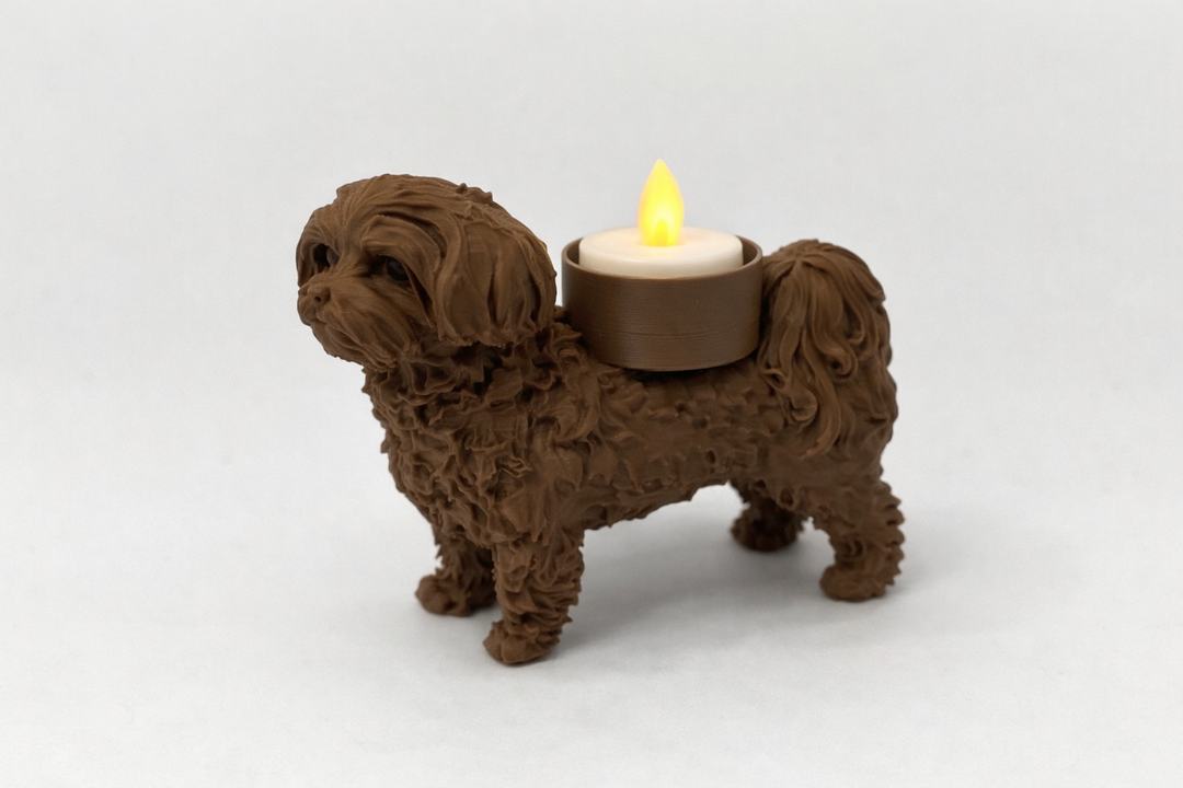 Malteser Waxinelichthouder – Decoratief Hondenbeeld | Hunoba Creative