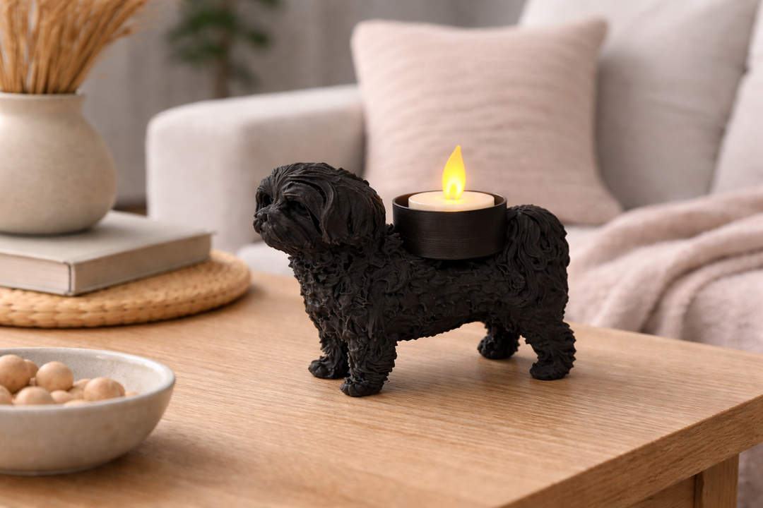 Malteser Waxinelichthouder – Decoratief Hondenbeeld | Hunoba Creative