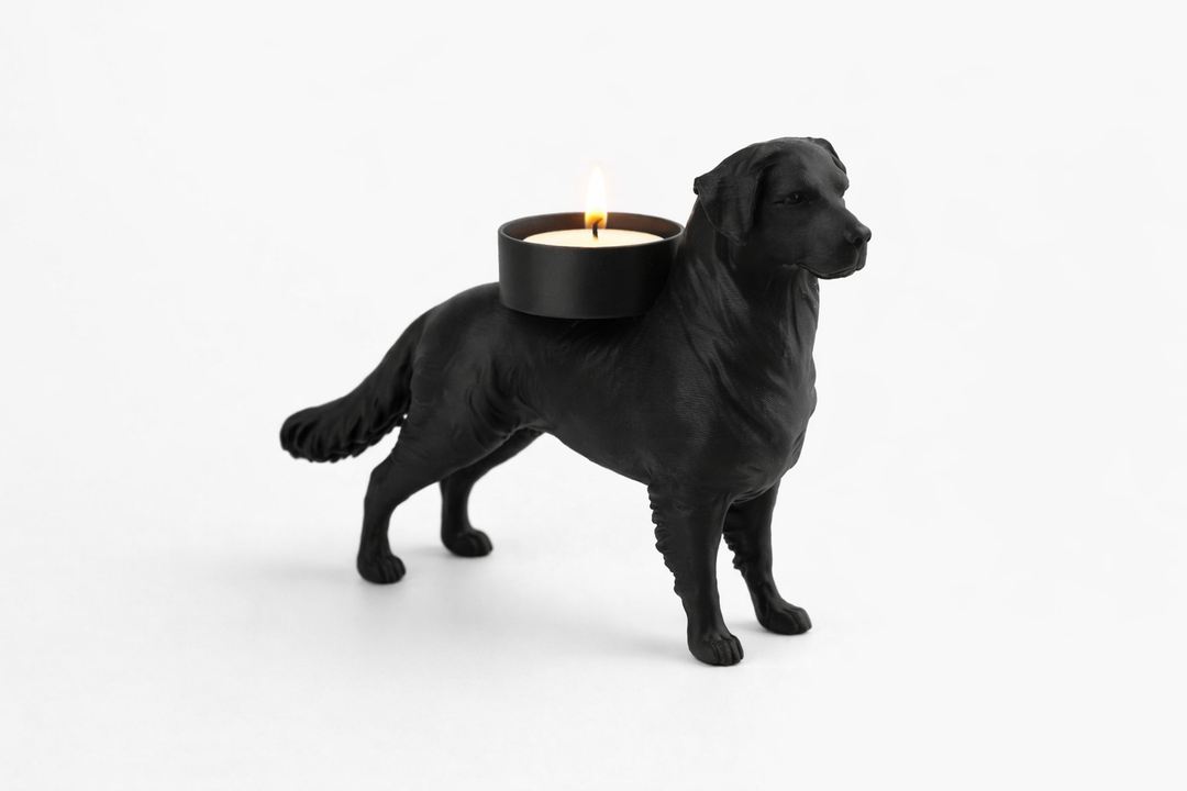 Nova Scotia Duck Tolling Retriever waxinelichthouder – energieke hondenfiguur met sfeervol LED-licht | 3D geprint