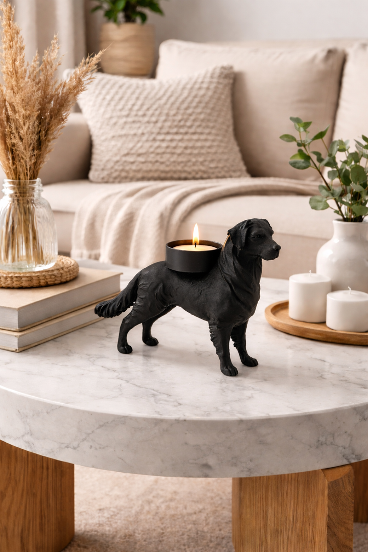 Nova Scotia Duck Tolling Retriever waxinelichthouder – energieke hondenfiguur met sfeervol LED-licht | 3D geprint