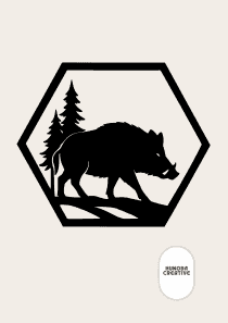 Wanddecoratie Wild Zwijn in frame – kracht en wildernis aan de wand