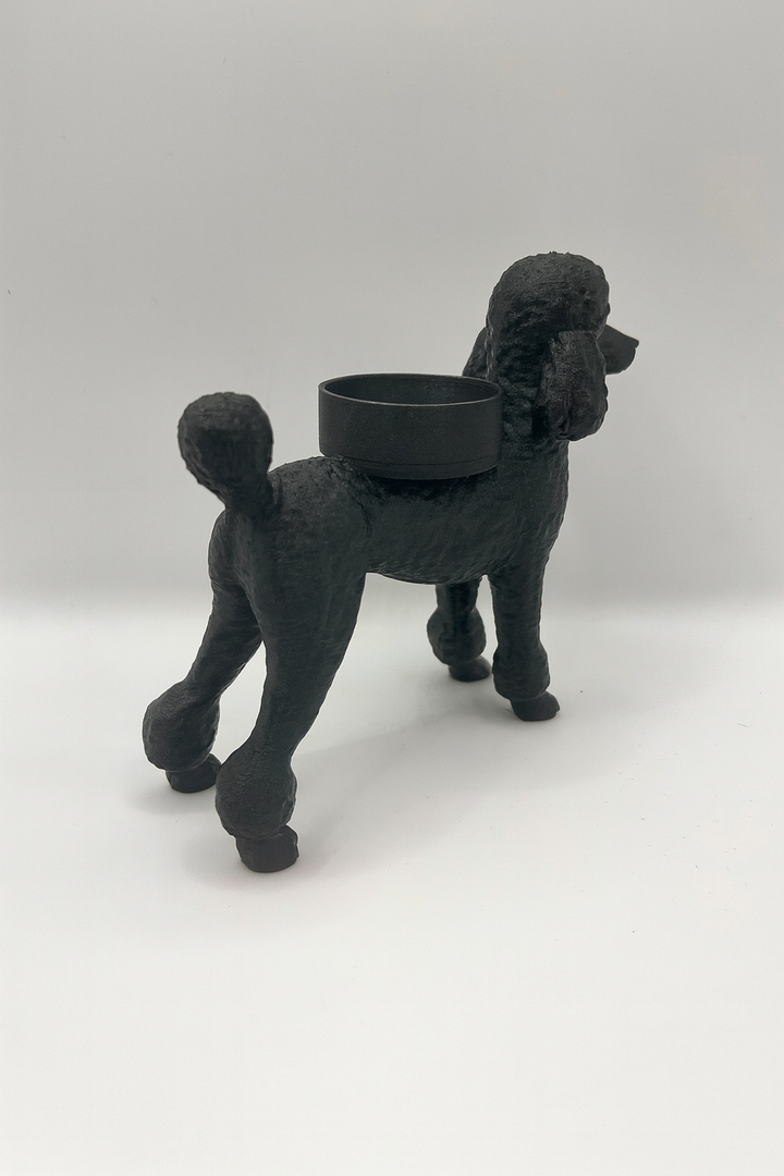 Poedel waxinelichthouder – stijlvolle 3D-geprinte decoratie | Hunoba Creative