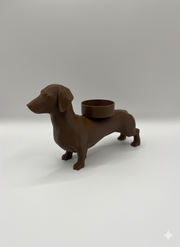 Teckel Waxinelichthouder – Moderne Honden Kaarshouder in Zwart, Wit & Bruin | Sfeervolle Woondecoratie