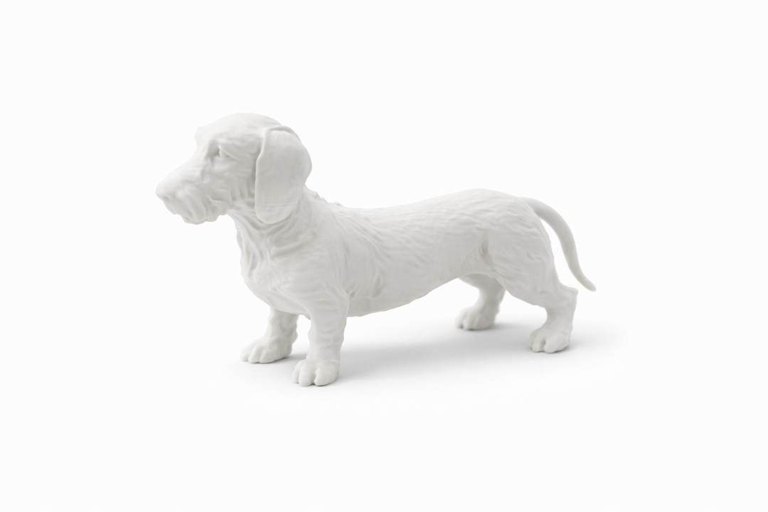 Ruwharige Teckel Hondenbeeld – Decoratief Beeldje | Hunoba Creative