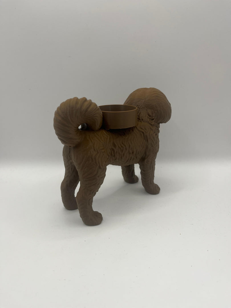 Teelichthalter mit Tibet-Terrier-Motiv – dekorative Hundekerze für Atmosphäre und Wärme
