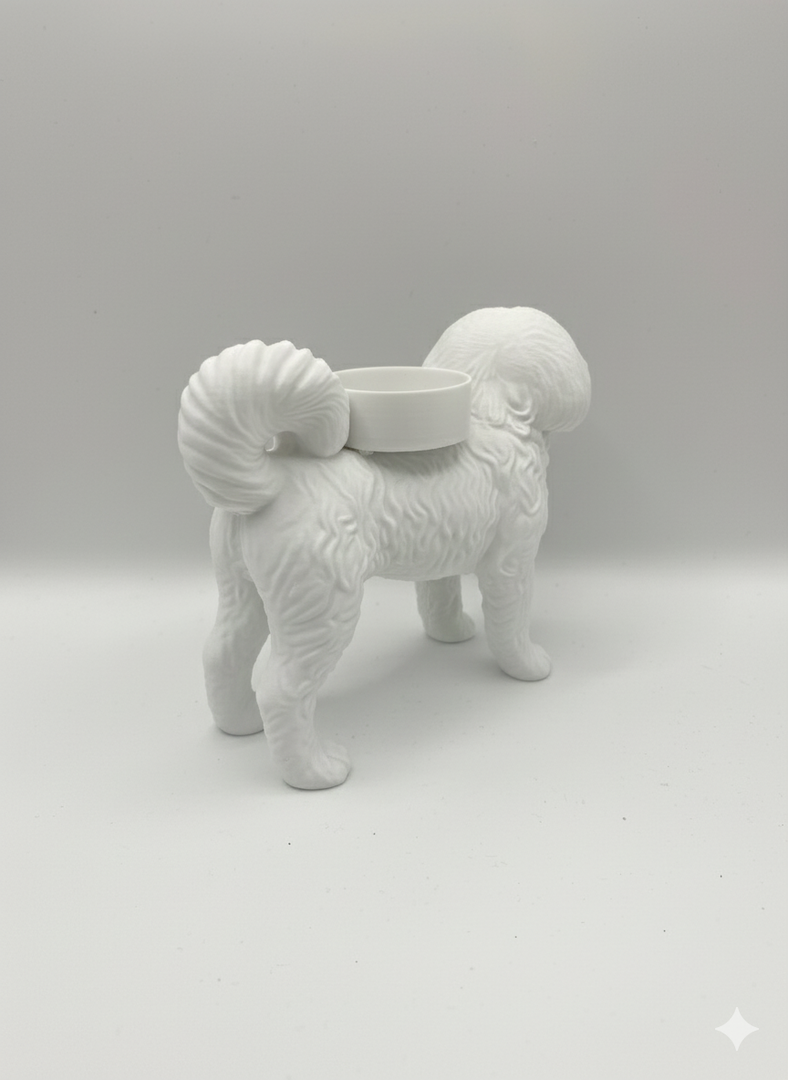 Teelichthalter mit Tibet-Terrier-Motiv – dekorative Hundekerze für Atmosphäre und Wärme