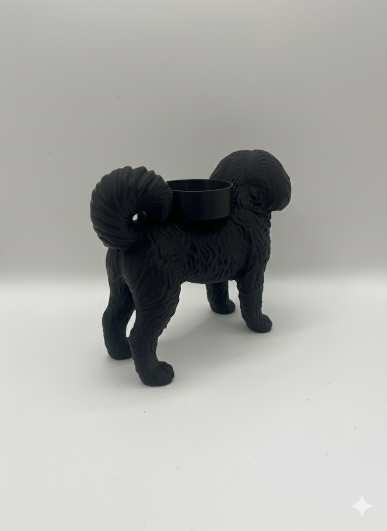 Teelichthalter mit Tibet-Terrier-Motiv – dekorative Hundekerze für Atmosphäre und Wärme