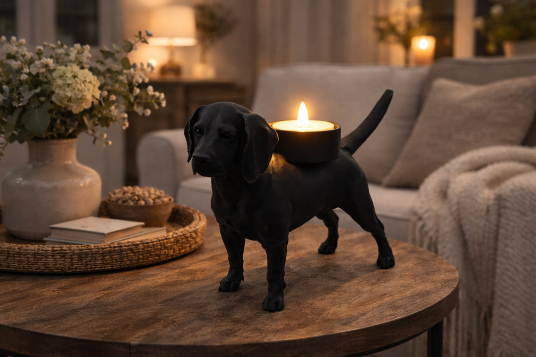 Beagle-Teelichthalter mit LED – Einzigartiger Hunde-Teelichthalter für den Innenbereich