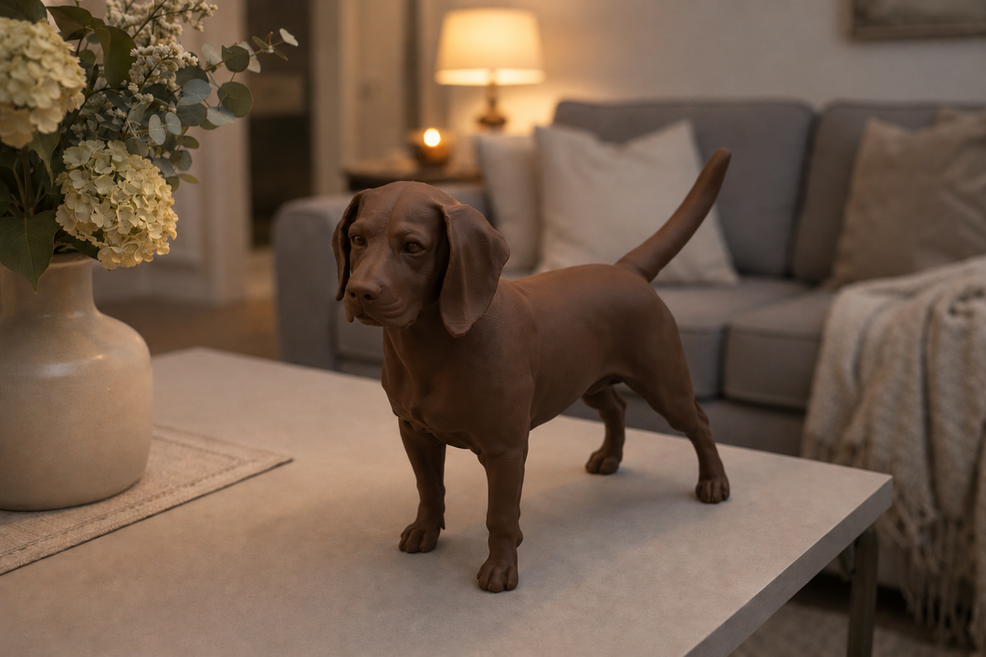 Bruin Beagle decoratiebeeld als stijlvolle woondecoratie