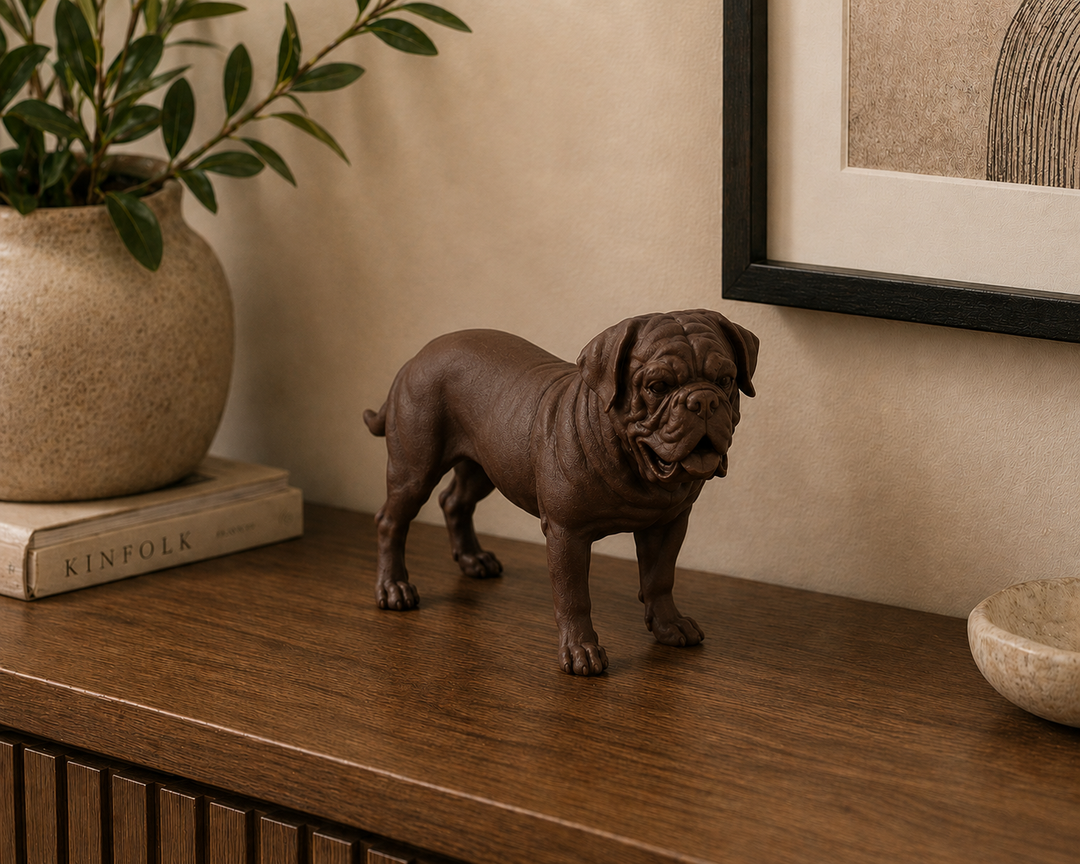 Bruin Bordeauxdog decoratiebeeld als stijlvolle interieurdecoratie